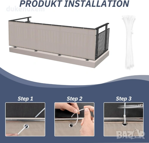 Балконска предпазна преграда, параван за уединение 90х500 см, снимка 6 - Други - 53382031