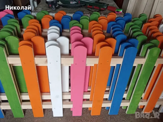 Дървена ограда пано 80 х 2 метра за двор градина заведение детска площадка декоративна оградка, снимка 5 - Градински мебели, декорация  - 49627833