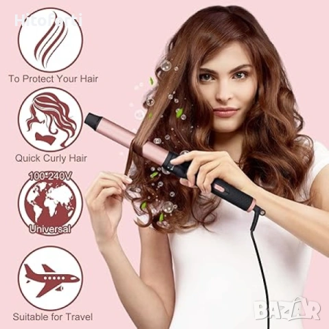 3-в-1 сменяема керамична маша SWORCHI, снимка 5 - Маши за коса - 53759300