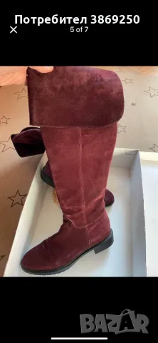 Дамски чизми велур 38 / Suede Boots 38, снимка 5 - Дамски ботуши - 48468124