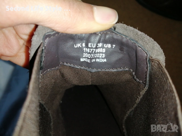 ASOS нови мъжки боти естествена кожа № 39 в кафяв цвят, снимка 16 - Мъжки боти - 53139068