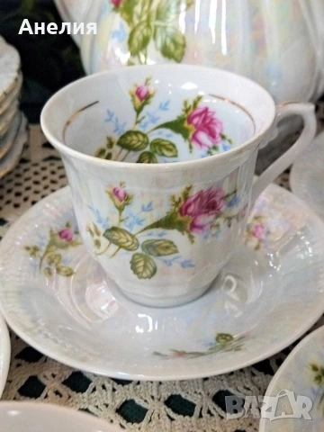 Wawel Poland красота седеф с рози, снимка 2 - Чаши - 54152570