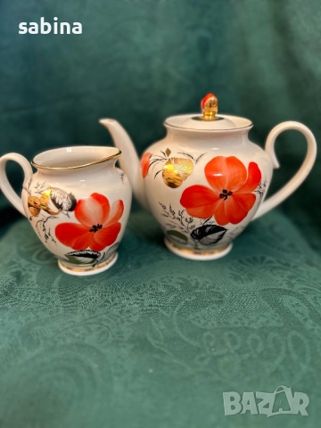 Чайник и латиера ЛФЗ Ломоносов, снимка 6 - Сервизи - 52182279