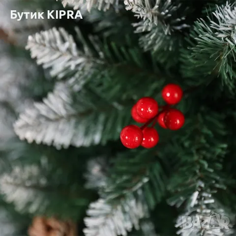 Коледно дърво с глог и шишарки с заснежени връхчета ТОП МОДЕЛ , снимка 4 - Декорация за дома - 48130075