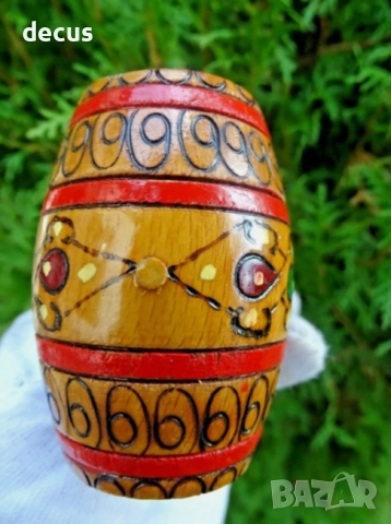 Комунистическа ръчно изработена дървена мини бъчва, винтидж, снимка 7 - Антикварни и старинни предмети - 51456731