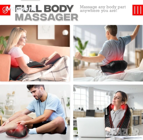 Шиацу Масажор за цяло тяло / Интензивен , затоплящ масаж, снимка 6 - Масажори - 53872869