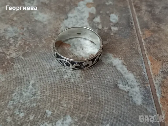 Мъжка сребърна халка, снимка 2 - Пръстени - 49892989