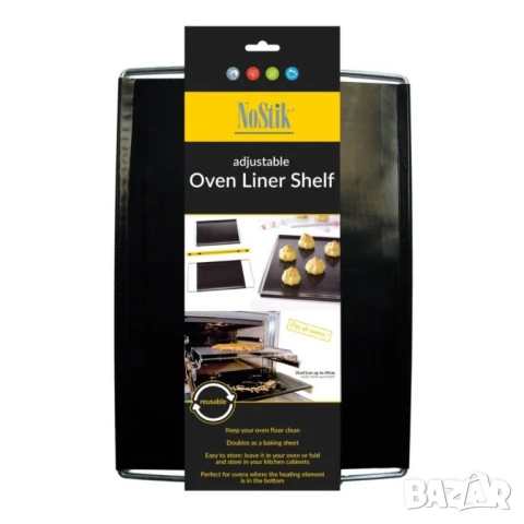 Подложка за печене NoStik, 31x41см., до 260°, черен, в кутия, снимка 4 - Други - 50623355
