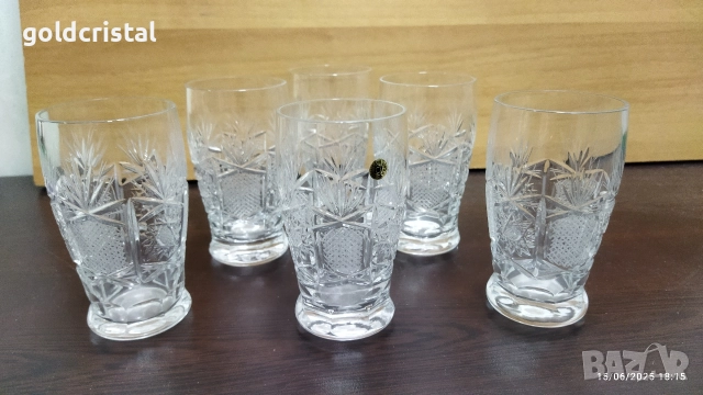 кристални чаши за вода Поморие , снимка 8 - Антикварни и старинни предмети - 52678418