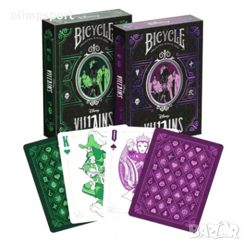 карти за игра BICYCLE VILLAINS PREMIUM GREEN/PURPLE нови  , снимка 1 - Карти за игра - 46704580