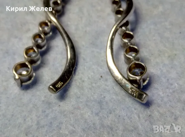 ШАРМАНТНИ СКЪПОЦЕННИ СРЕБЪРНИ ОБЕЦИ РОДИРАНО СРЕБРО 925 с БЛЕСТЯЩ ЮВЕЛИРНО ФАСЕТИРАН ФИАНИТ 49281, снимка 11 - Обеци - 50072773