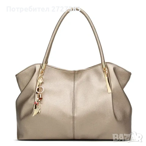 Women’s Vegan Leather Tote Bag – Spacious, Elegant, Zip Top, снимка 5 - Чанти - 49777694