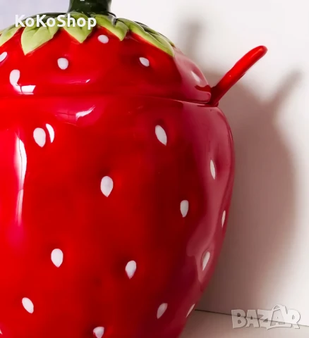 Захарница с лъжичка  "Ягода"/буркан с лъжичка, снимка 4 - Аксесоари за кухня - 50840050
