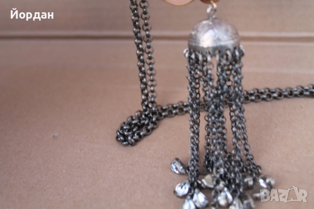 Сребърен гердан с рубини и перли, снимка 11 - Колиета, медальони, синджири - 53877553