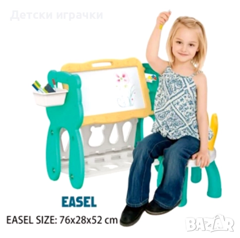 Маса със столче 2в1 дъска за рисуване и конструктор, учебна маса, бюро, за лего, снимка 5 - Образователни игри - 52852588