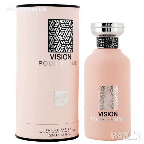 Оригинален Арабски парфюм Vision Pour Femme Eau De Parfum 100ml Spray. Цитрусова свежест: Началните , снимка 3 - Дамски парфюми - 48882571