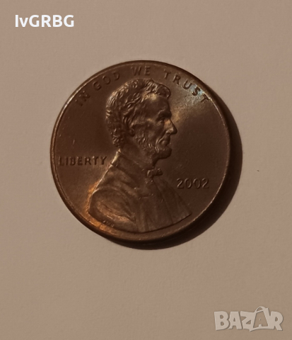 1 цент САЩ 2002 1 цент 2002 Американска монета Линкълн 