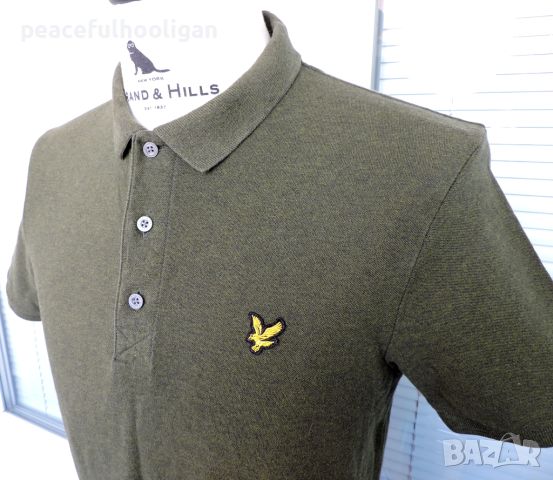 Lyle & Scott Mens Olive green Casual Polo Shirt - мъжка поло тениска в зелено размер  M/S , снимка 3 - Тениски - 45270152