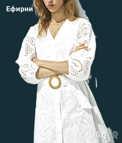 Бяла рокля дантела, Бяла рокля, Елегантна рокля, снимка 2 - Рокли - 51310155