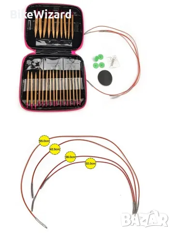 Комплект бамбукови игли за плетене НОВИ, снимка 2 - Други стоки за дома - 47951989