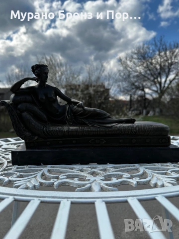 Масивна бронзова скулптура "Полин Бонапарт като Венера" (A. Canova) – 6 кг, подпис на автора