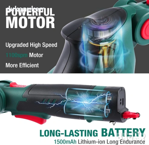 Акумулаторна ножица за трева и храсти 7.2V – 2в1, Type-C зареждане, снимка 5 - Градински инструменти - 53333298