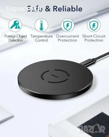 Безжично зарядно ESR 15W Wireless Charger Qi, цвят: черно, снимка 3 - Безжични зарядни - 49244417