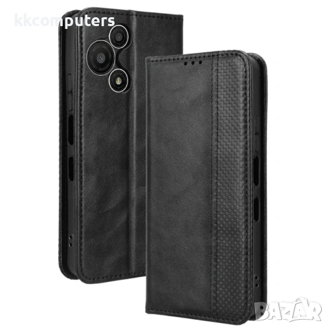 Калъф Портфейл за TCL 60 SE NxtPaper 5G - Кожен PU с Ретро Дизайн, Стенд, Джобове за Карти, Магнитно