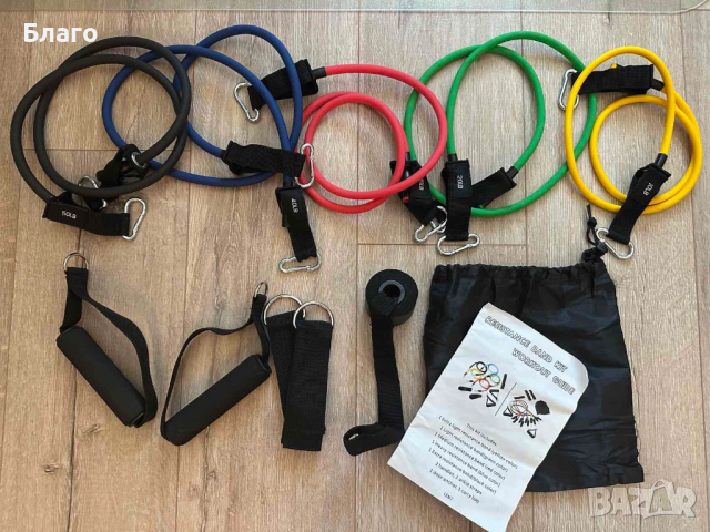 Комплект фитнес ластици за тренировка - 11 части на Armageddon, снимка 2 - Спортна екипировка - 53797968