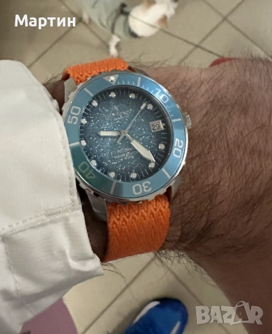 Автоматичен часовник - Tecnotempo - “SANDY” – Sky Blue - 300 метра, снимка 11 - Мъжки - 52367566