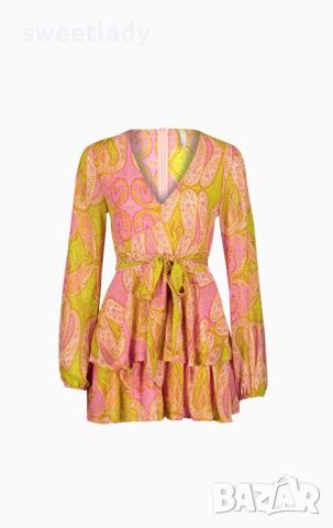Многоцветен летен гащеризон тип рокля, снимка 1 - Рокли - 45216190