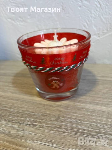 Коледна свещ в стъклена чаша – Изискана декорация за празника, снимка 10 - Коледни подаръци - 52681257