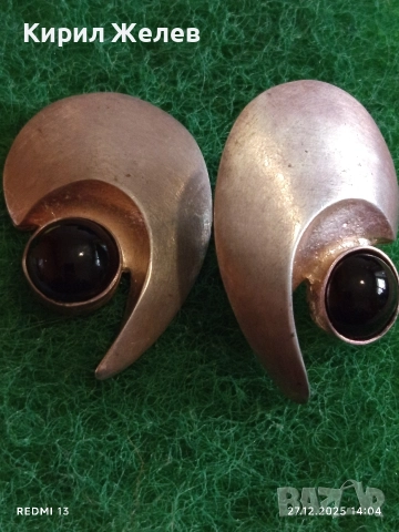 Сребърни обеци с ЧЕРЕН ОНИКС елегантен стилен дизайн 41787, снимка 3 - Обеци - 52911589