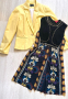 Елегантна арт рокля Derhy & ново сако в пастелно жълт цвят Sixth Sense , снимка 1 - Рокли - 45063734
