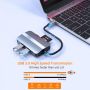 USB C, многопортов USB HUB адаптер, LAN RJ45 Ethernet, SD/TF четец, снимка 4