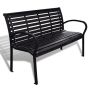 vidaXL Градинска пейка, 125 см, стомана и WPC, черна(SKU:41556, снимка 1 - Градински мебели, декорация  - 46031502
