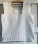 Блузка, бяла, ръчна изработка, плетена на 1 кука, ГО до 100см, Дължина 57 см. Без забележки