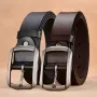 Мъжки дизайнерски кожени колани /Черен и кафяв естествена кожа!, снимка 6