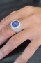 Мъжки сребърен пръстен с танзанит в шлифовка кабошон, снимка 6