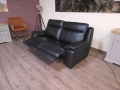 Черен кожен диван тройка с електрически релаксиращ механизъм, снимка 6