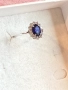 Дамски пръстен бяло злато , диаманти и сапфир, снимка 6