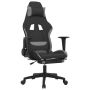 vidaXL Гейминг стол с опора за крака, черно и cветлосив, плат(SKU:3143744, снимка 1 - Столове - 46022149