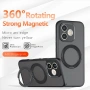 Магнитен Матов Калъф за Honor 600 Lite 5G с 360° Стойка - TPU+PC, 12 Airbag, N52 магнит, Прозрачно-ч, снимка 4