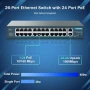 YuanLey 26 порта PoE суич, 24x 10/100Mbps PoE+, 2х 1000Mbps Gigabit, снимка 2