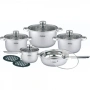 Комплект съдове Rosberg, 12 части, 2 подложки, Неръжд.стомана, снимка 5