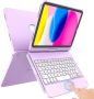 Калъф с клавиатура/тъчпад GAOJIE iPad 10-то поколение 2023/2022-лилав, снимка 1 - Таблети - 45220999