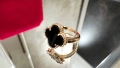 Van Cleef & Arpels VCA Rose Gold Black Onyx Vintage Alhambra Дамски Пръстен, снимка 1