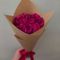 Букети от сатенени рози (вечни рози) - могат да бъдат и блестящи, снимка 5 - Ръчно изработени сувенири - 44941362