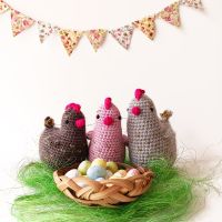 Великденска декорация, плетени кокошки, играчки ръчна изработка , снимка 1 - Декорация за дома - 45250254