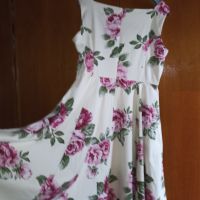 Heart &Roses- XXL-Великолепна еластична рокля  с висока талия на цветя за едра дама , снимка 6 - Рокли - 45381758